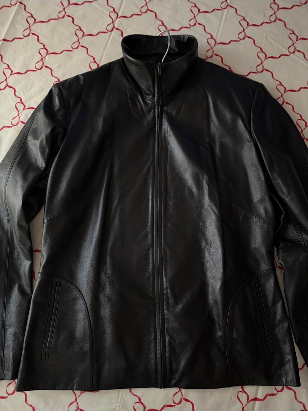 Preston & York Black Leather Zip Jacket, beautiful, leather, like new